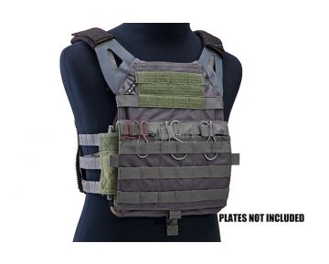 Crye Precision (By ZShot) Jumpable Plate Carrier JPC 2.0 w/ Flat M4 Molle Front Flap (M Size / Grey)