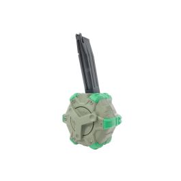 WE Hi Capa Green Gas Magazine (350 rounds Drum Magazine, Compatible w/ AW/WE/Tokyo)