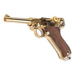 Marushin Luger P08 4 inch Parabellum Checker Wood Grip Model Gun