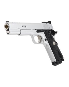 Army Armament R30 M1911A1 V12 Custom Green Gas Airsoft Pistol - Silver 0