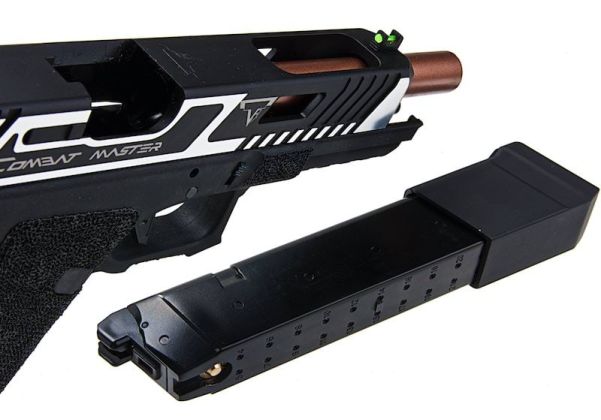 EMG TTI Combat Master G34 Slide w/ OMEGA Frame CO2 Airsoft Pistol (by APS  Custom) - Black/Silver | RedWolf