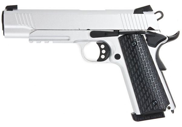 Army Armament R28 1911 Green Gas Airsoft Pistol - Silver | RedWolf