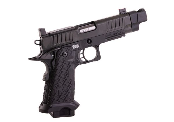 EMG 6mm Pro Shop Staccato C2 2011 with Compensator Gas Airsoft Pistol -  Black (R612-4) (by Army Armament) | RedWolf