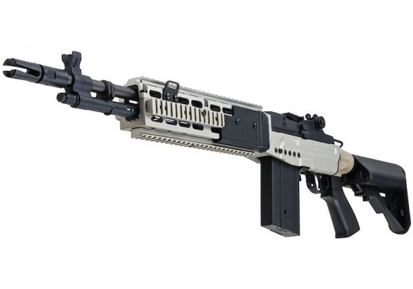 CYMA M14 EBR AEG Extended Stock Airsoft AEG Rifle - Silver (Metal 