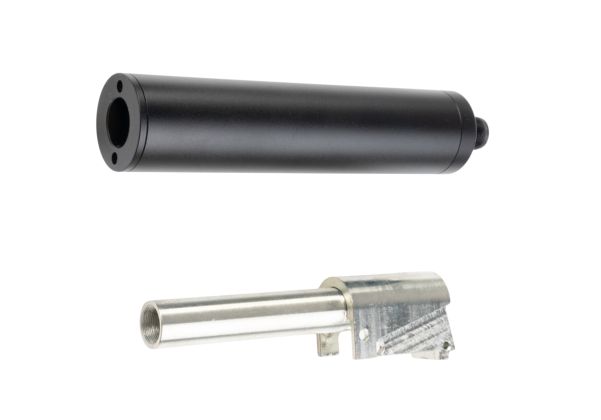 FCW Maruzen Walther PPK & PPK/S GBB Pistol Silencer Set - (Black