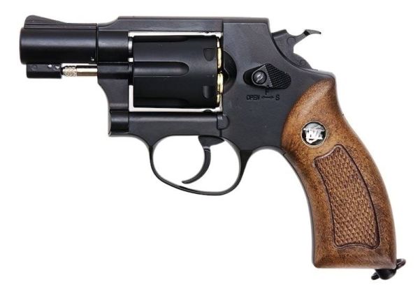 WinGun Airsoft Revolver CO2 733 (2inch, Brown Grip, 6mm Version) - Black |  RedWolf