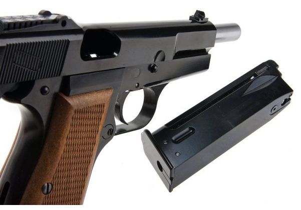 WE New Browning Hi Power MK1 w/ Stock GBB Airsoft Pistol - Black
