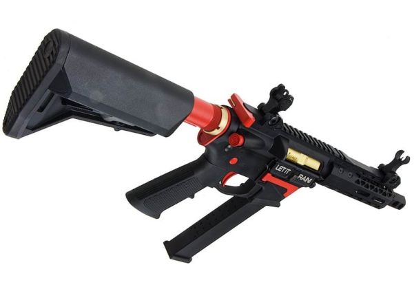 KINGARMS GBB BLACKRAIN ORDNANCE 9MM SBR AIRSOFT PDW BLACK / RED