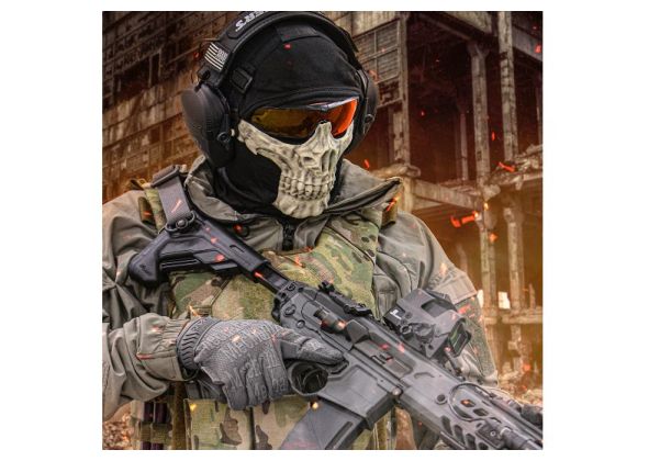 Laylax (Battle Style) Skull Face Guard (Steel Gray) | RedWolf