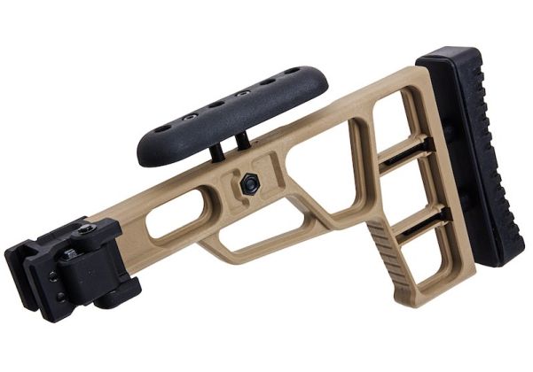 Maple Leaf MLC-S2 Tactical Folding Stock for VSR-10 & MLC-338 with Hinge -  DE | RedWolf