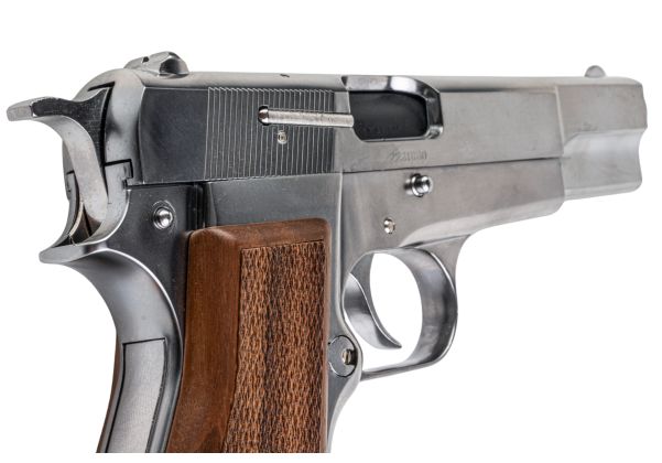 Marushin Browning Hi-Power Commercial Model Gun - Silver with Wood