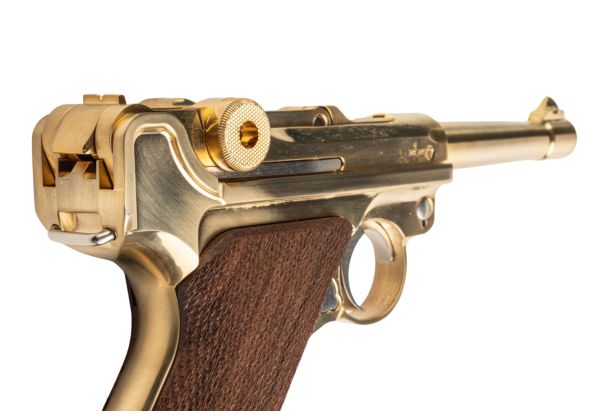 Marushin Luger P08 4 inch Parabellum Checker Wood Grip Model Gun