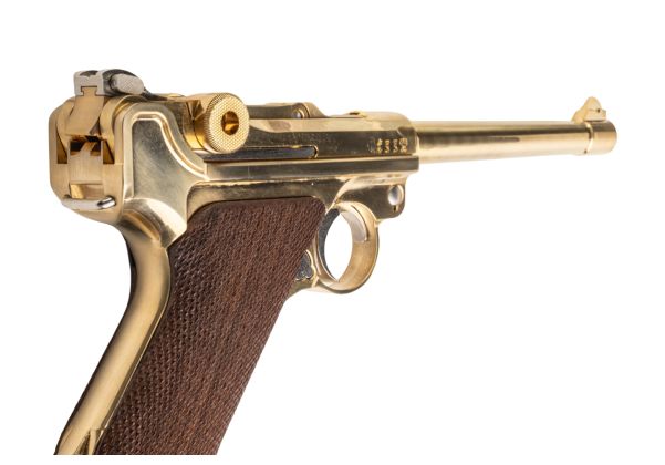 Marushin Luger P08 6 inch Marine Checker Wood Grip Model Gun | RedWolf