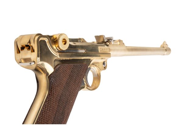 Marushin Luger P08 8 inch LangeLauf Checker Wood Grip Model Gun