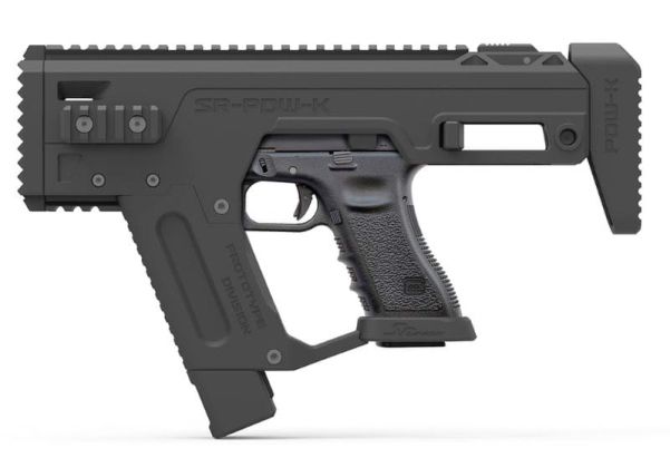 SRU GLOCK PDW SMG Kit for Tokyo Marui G18 AEP / Tokyo Marui, WE, KSC G17 /  18 / 34 / 35 GBB (Black) | RedWolf