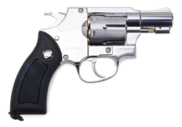 WinGun Airsoft Revolver CO2 733 (2 inch, Black Grip, 6mm Version) - Silver  | RedWolf