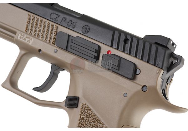 KJ Works ASG CZ P-09 Duty CO2 Airsoft Pistol (ASG Licensed) - TAN 