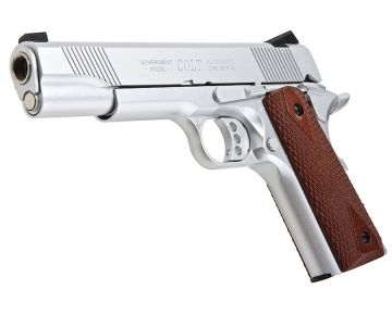 ARMY ARMAMENT R30 GOVERNMENT STYLE M1911A1 COMPETITION GREEN GAS AIRSOFT PISTOL - SILVER