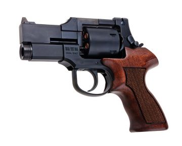 Marushin Mateba Gas Revolver 3 inch - Matt Black (Heavyweight Wood Grip Version)