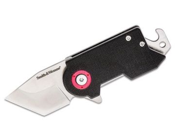 Smith & Wesson® 1100064 Stonewash Drop Point Frame Lock Folding Knife  Keychain