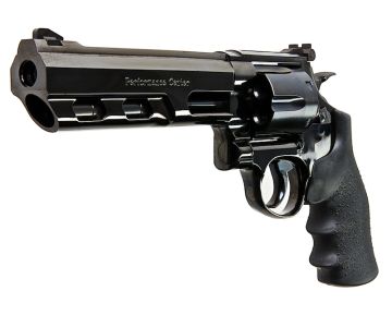 TANAKA S&W M29 PERFORMANCE CENTER PC 6 INCH TARGET HUNTER STEEL FINISH VER.3 GAS REVOLVER - BLACK