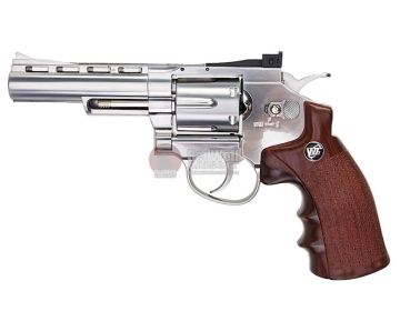 WinGun Airsoft Revolver CO2 701 (4 inch, Brown Grip, 6mm Version) - Silver 1