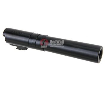 COWCOW Technology Stainless Steel Threaded Outer Barrel for Tokyo Marui Hi-Capa 4.3 GBB Series (.45 marking) - Black