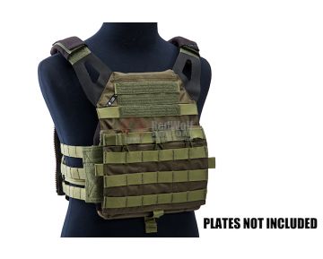 Crye Precision (By ZShot) Jumpable Plate Carrier JPC 2.0 w/ Flat M4 Molle Front Flap (M Size / Ranger Green)