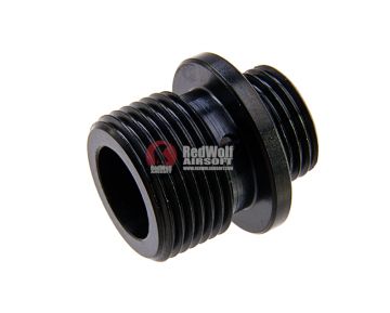 Dynamic Precision Airsoft Barrel Thread Adapter 11mm CW to 14mm CCW (Stainless Steel) - Black