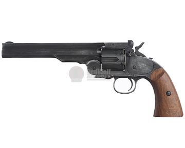 WinGun Break Top Major 3 1877 Airsoft Revolver CO2 793 (Brown Grip, 6mm Version) - Antique Black