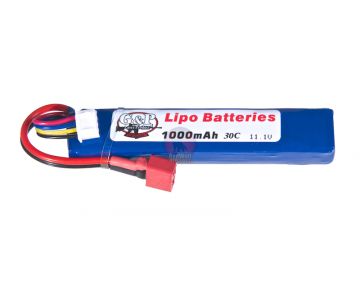 G&P Airsoft Lipo Battery 11.1V 1000mAh (30C, Deans, T Plug)