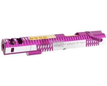 Gunsmith Bros CNC Aluminum IMM Curve Top Rhombus Open Slide Set for Tokyo Hi-Capa Series - 2 Tone Purple