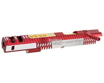 Gunsmith Bros CNC Aluminum IMM Curve Top Rhombus Open Slide Set for Tokyo Hi-Capa Series - 2 Tone Red