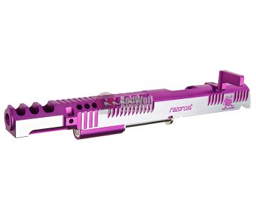 Gunsmith Bros CNC Aluminum Limited Razorcat Open Slide Set for Tokyo Marui Hi Capa 5.1 GBB - 2 Tone Purple