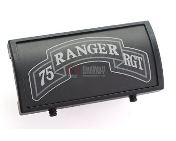 Custom Gun Rails (CGR) Aluminum Rail Cover (75 Ranger Regiment Scroll, Large Laser Engraved Aluminum) - BK Retainer