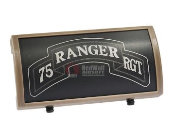 Custom Gun Rails (CGR) Aluminum Rail Cover (75 Ranger Regiment Scroll, Large Laser Engraved Aluminum) - FDE Retainer