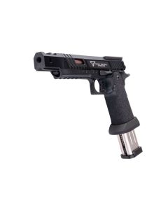 Army Armament JW3 TTI Alpha GBB Airsoft Pistol (CNC Slide) w/ Hand-Made Stippling Grip - Black 1