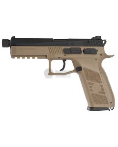 KJ Works ASG CZ P-09 Duty CO2 Airsoft Pistol (Threaded Barrel Version)(ASG Licensed) - TAN 1